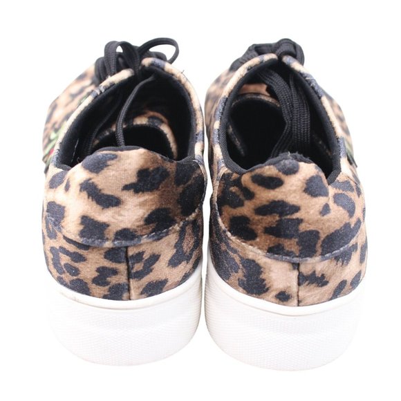 Madden Girl Addie Sz 9M Leopard Print Suede Rose Embroidered Laces Tennis Shoes - Picture 7 of 11